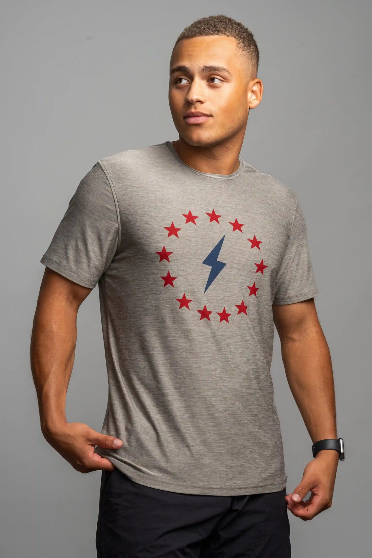 SuperSoft Betsy Ross Short Sleeve Shirt - Grey Main image