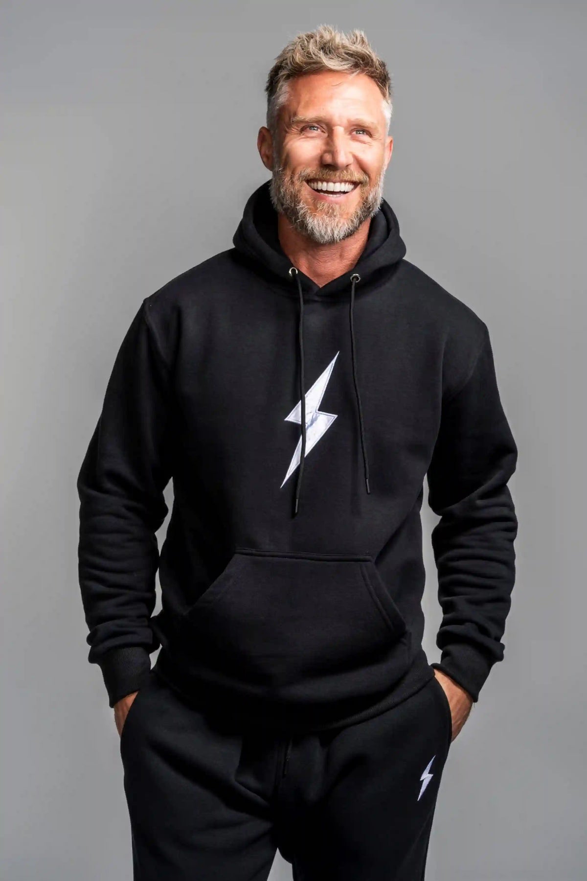 BOLT Hoodie - Black/White Bolt Main image