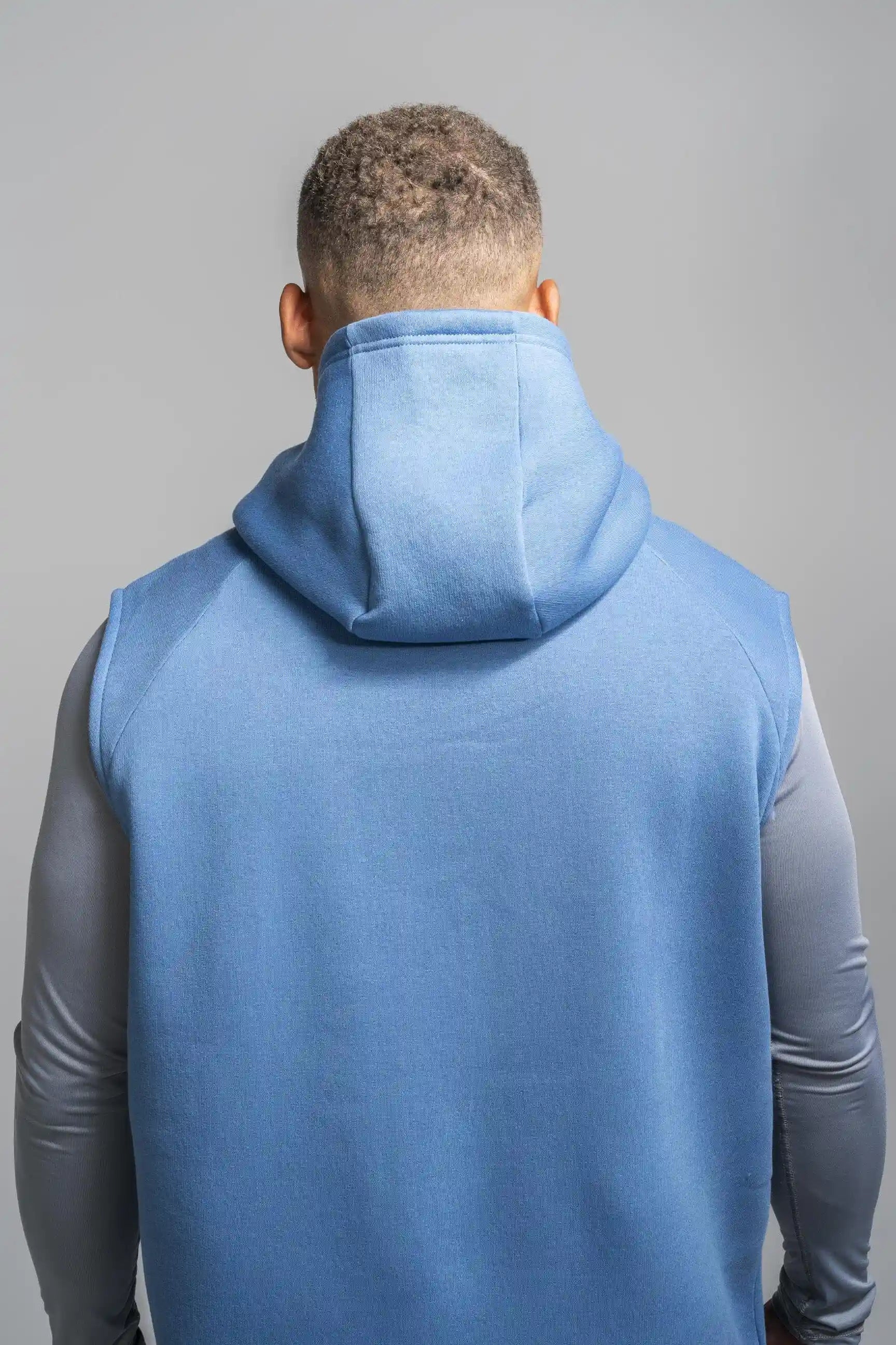 BOLT Sleeveless Hoodie - Baby Blue/Red Bolt Secondary image