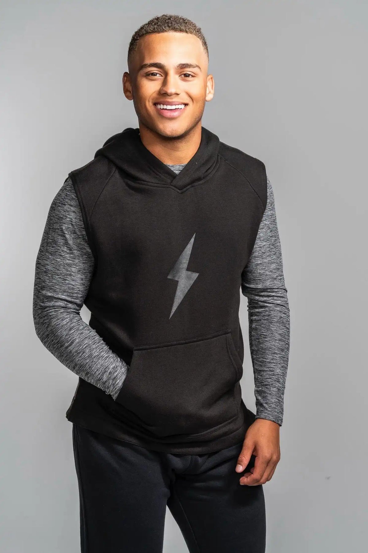 BOLT Sleeveless Hoodie - Black/Black Bolt Main image