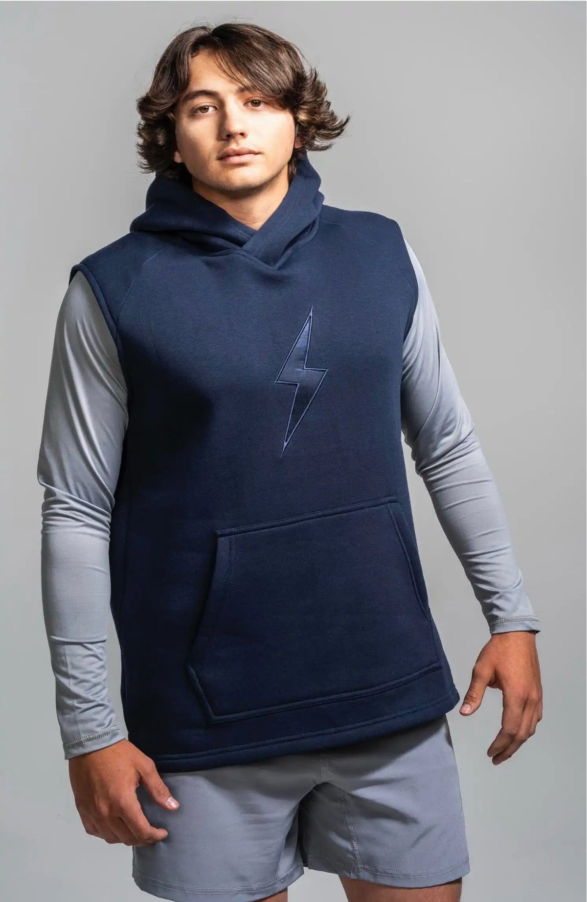 BOLT Sleeveless Hoodie - Navy/Navy Bolt Main image