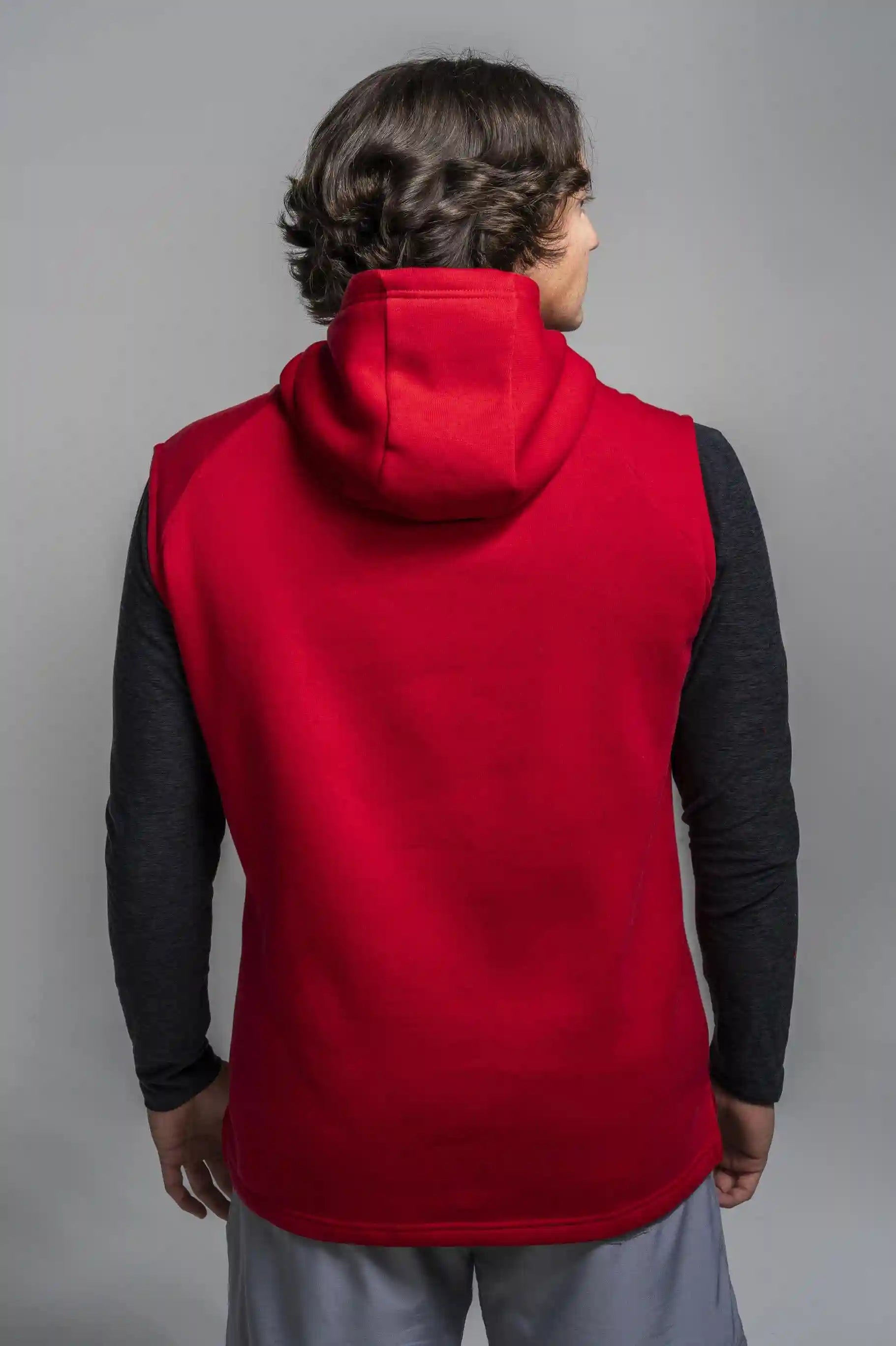 BOLT Sleeveless Hoodie - Red/Red Bolt Secondary image
