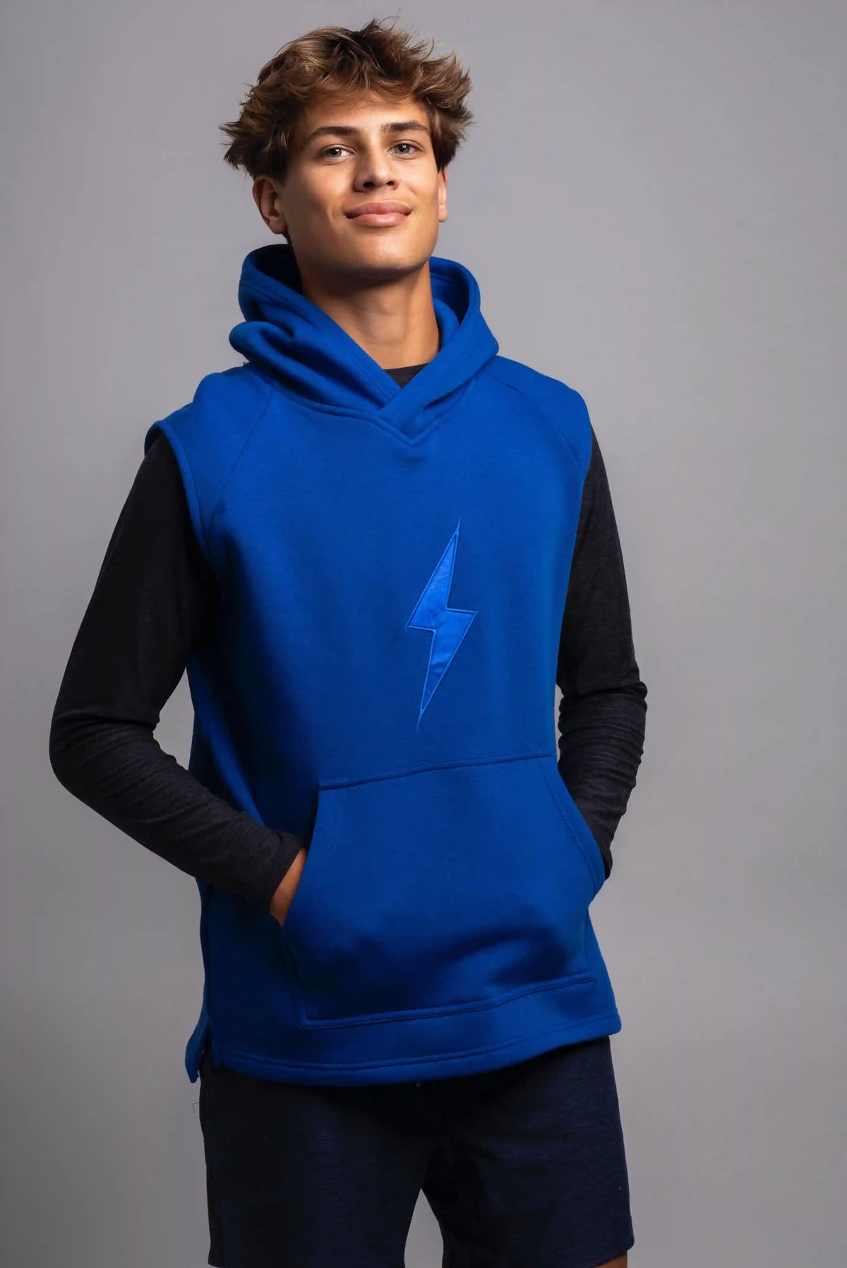 BOLT Sleeveless Hoodie - Royal/Royal Bolt Main image