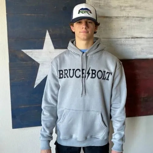 "BRUCE BOLT" Hoodie - Grey/Black Secondary image
