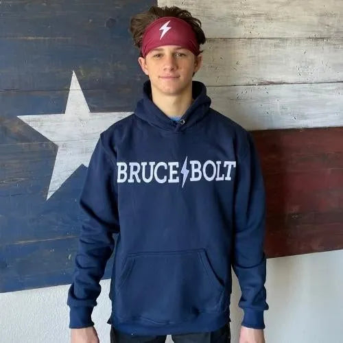 "BRUCE BOLT" Hoodie - Navy/White Secondary image