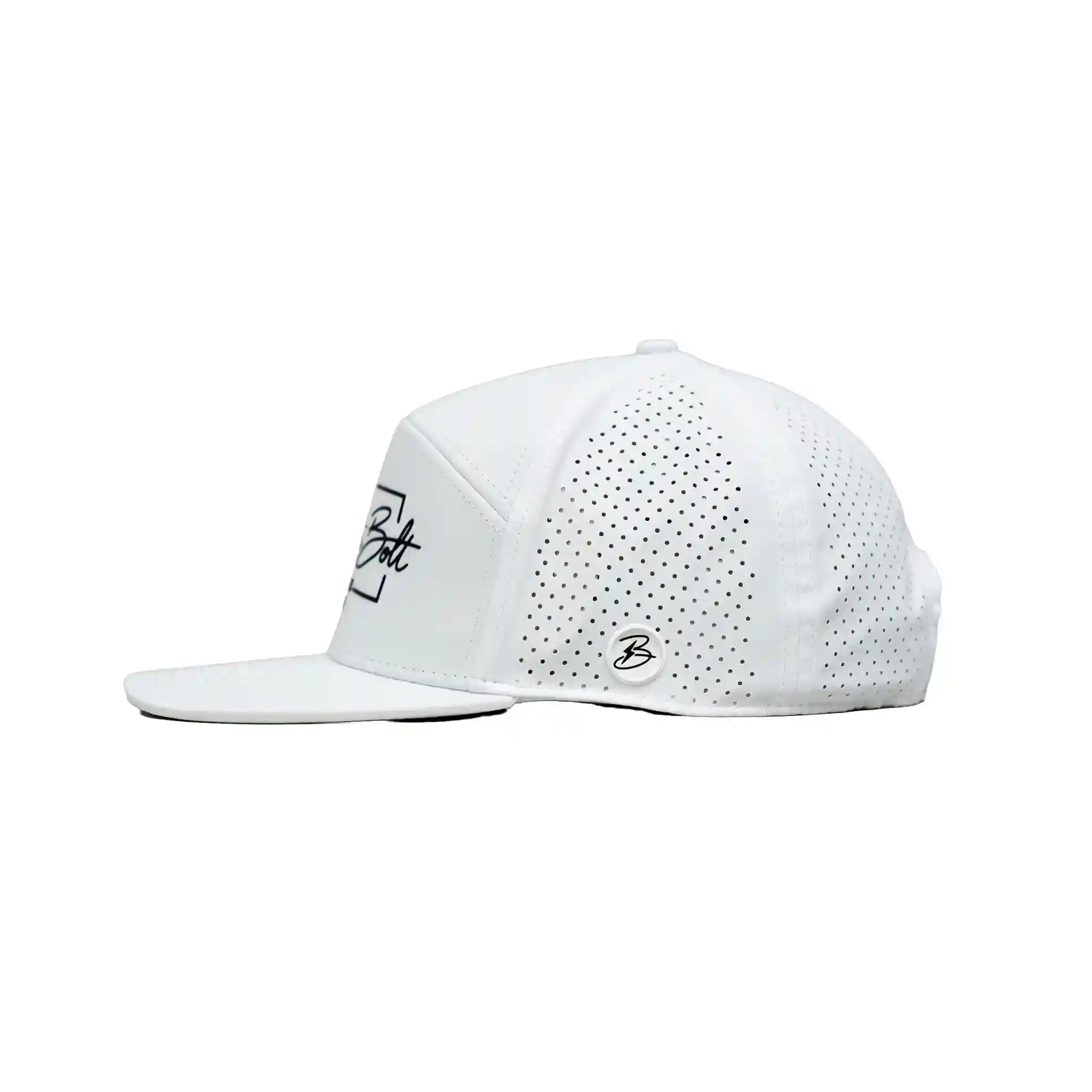 "BRUCE BOLT" Golf Performance Snapback Hat - White Secondary image