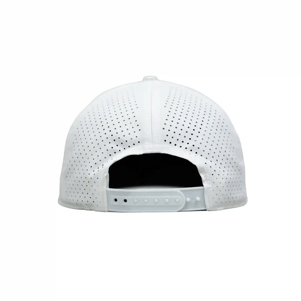 "BRUCE BOLT" Golf Performance Snapback Hat - White