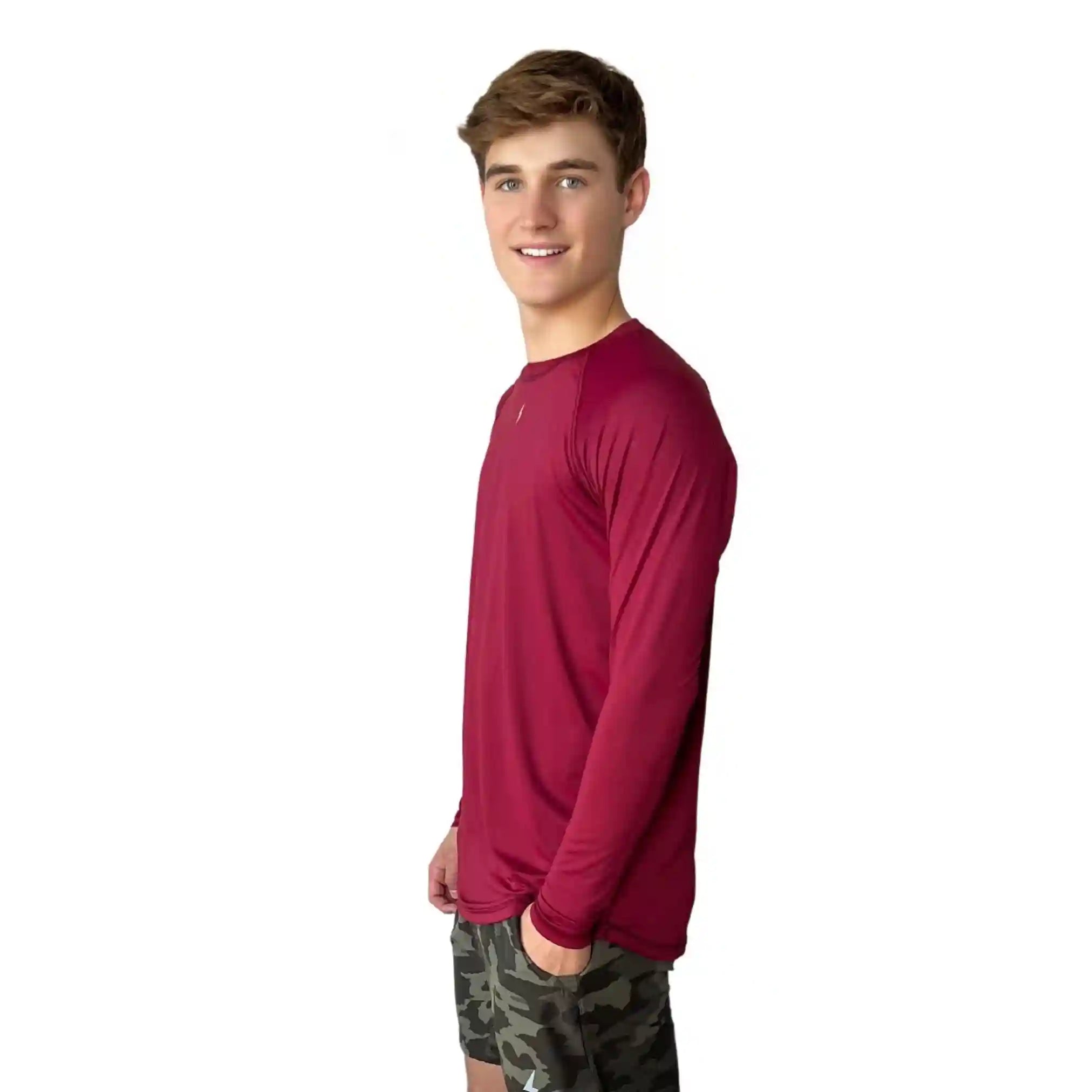 Performance Long Sleeve Shirt - Maroon Secondary image