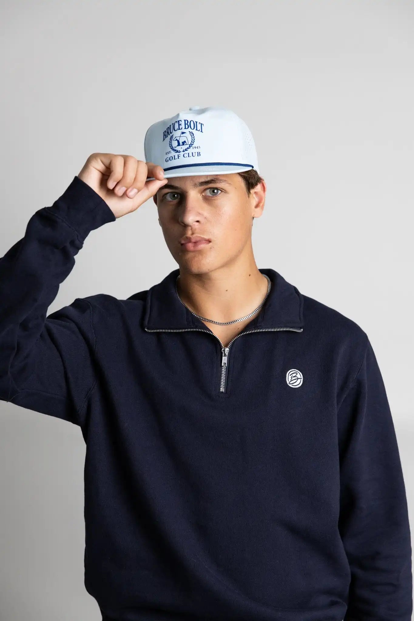 "BRUCE BOLT Golf Club" Rope Hat - Baby Blue Secondary image