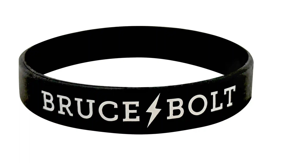"BRUCE BOLT" Silicone Stretch Bracelet - Black Main image