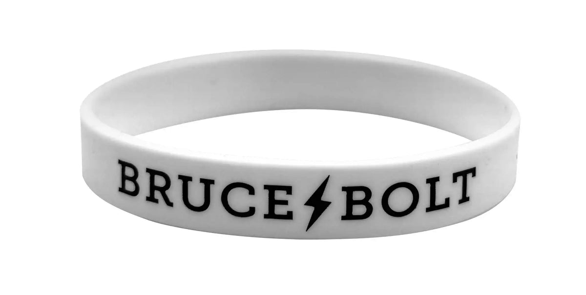 "BRUCE BOLT" Silicone Stretch Bracelet - White Main image