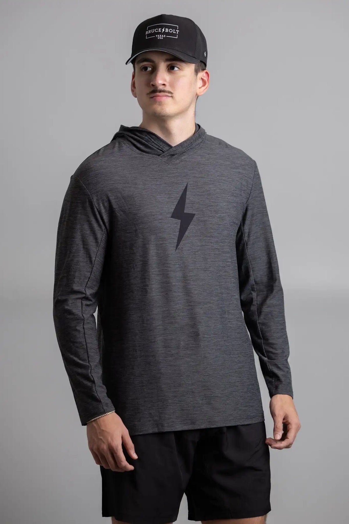 SuperSoft BOLT Long Sleeve Hoodie - Charcoal Main image