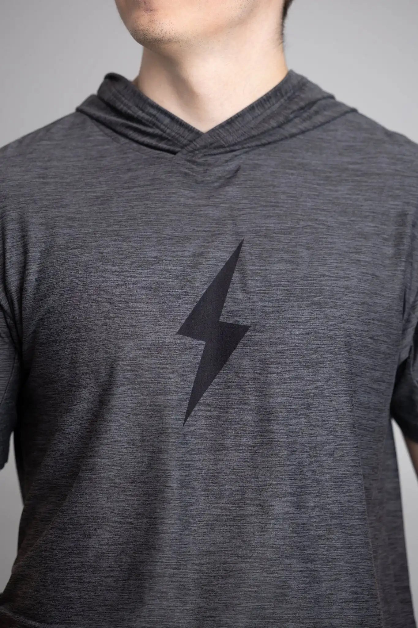 SuperSoft BOLT Short Sleeve Hoodie - Charcoal Secondary image