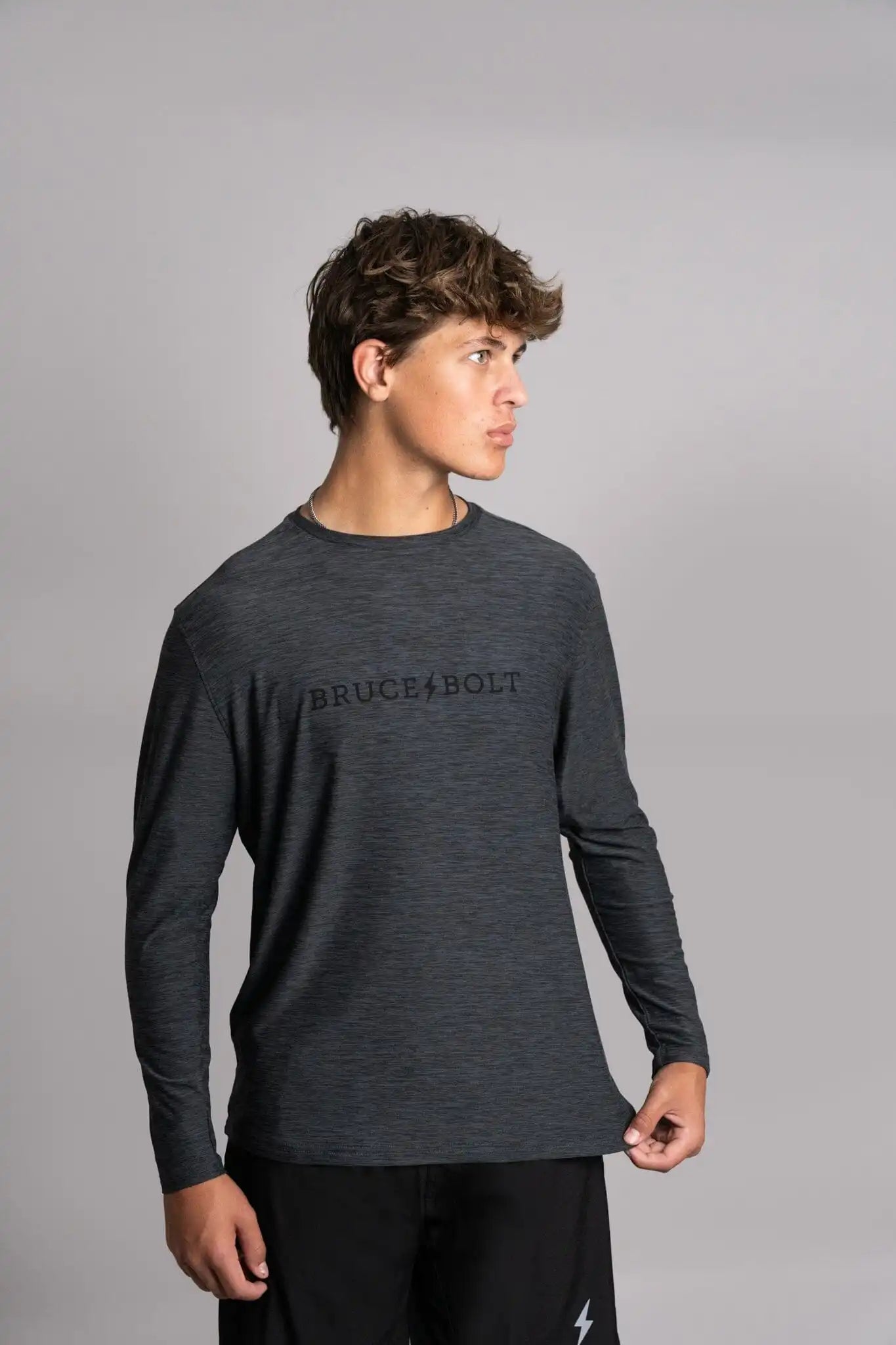 SuperSoft "BRUCE BOLT" Long Sleeve Shirt - Charcoal Secondary image