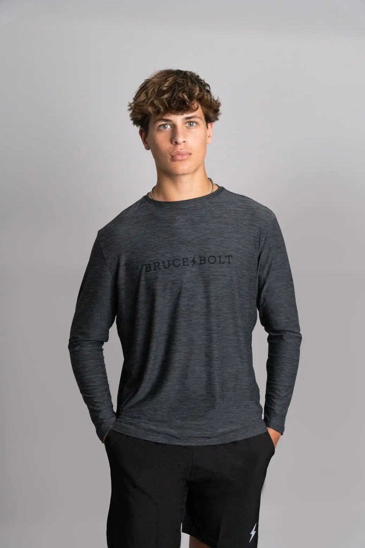 SuperSoft "BRUCE BOLT" Long Sleeve Shirt - Charcoal Main image