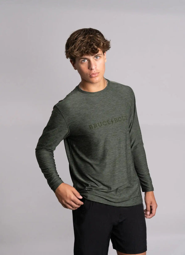 SuperSoft "BRUCE BOLT" Long Sleeve Shirt - Olive Green
