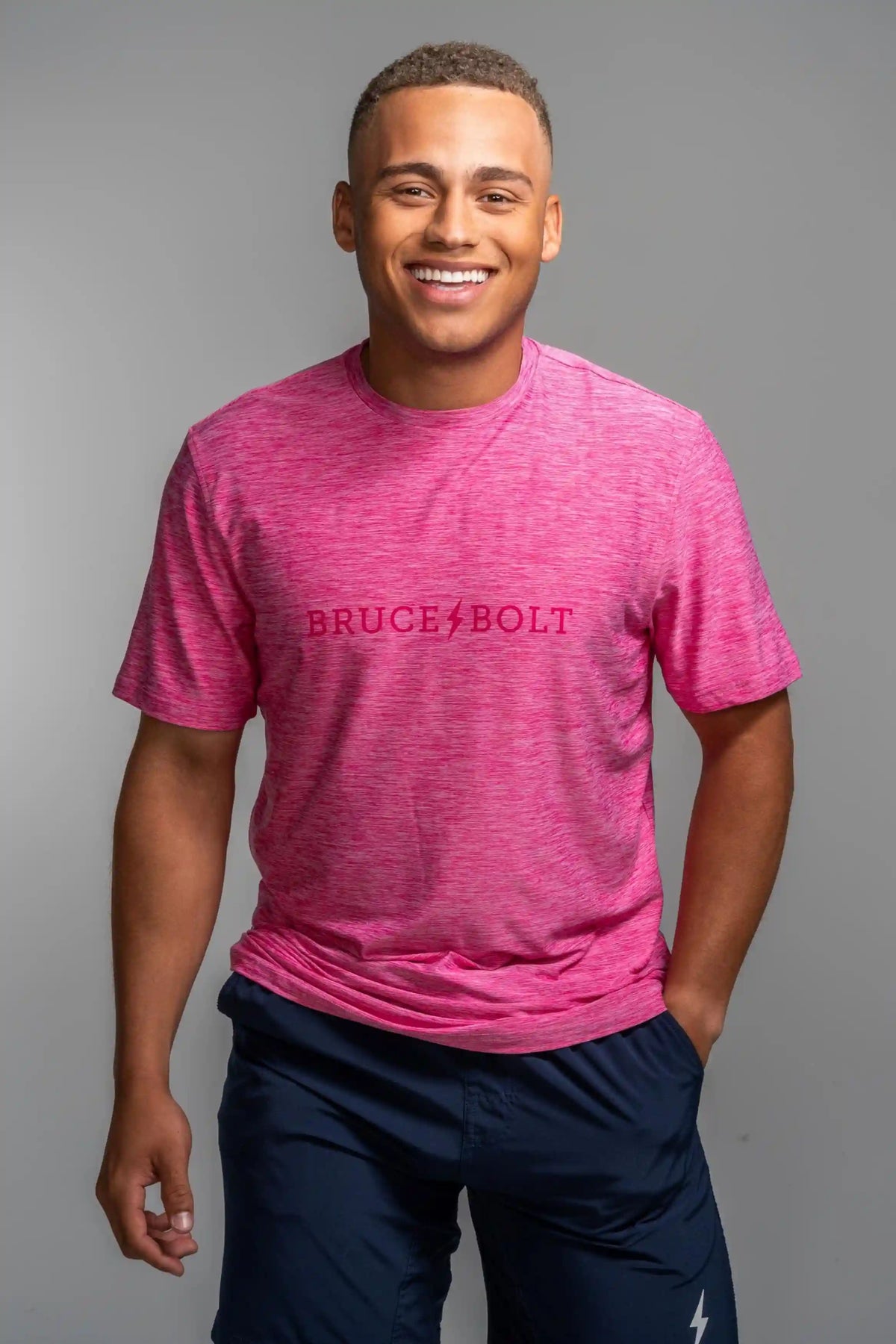 SuperSoft "BRUCE BOLT" Short Sleeve Shirt - Pink