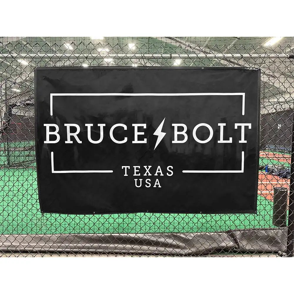 "BRUCE BOLT" Fence Banner (4' X 6') - Black Main image