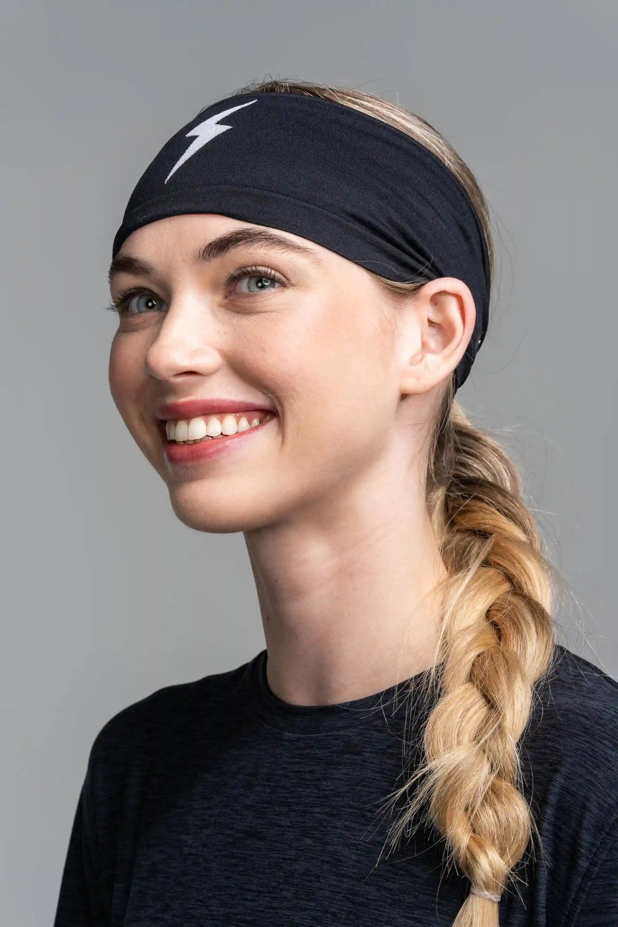 Knitted Performance Wide Headband - Black Secondary image