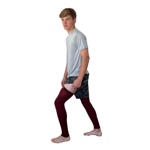 Compression Xtra Long Leg Sleeves (2-Pack) - Maroon