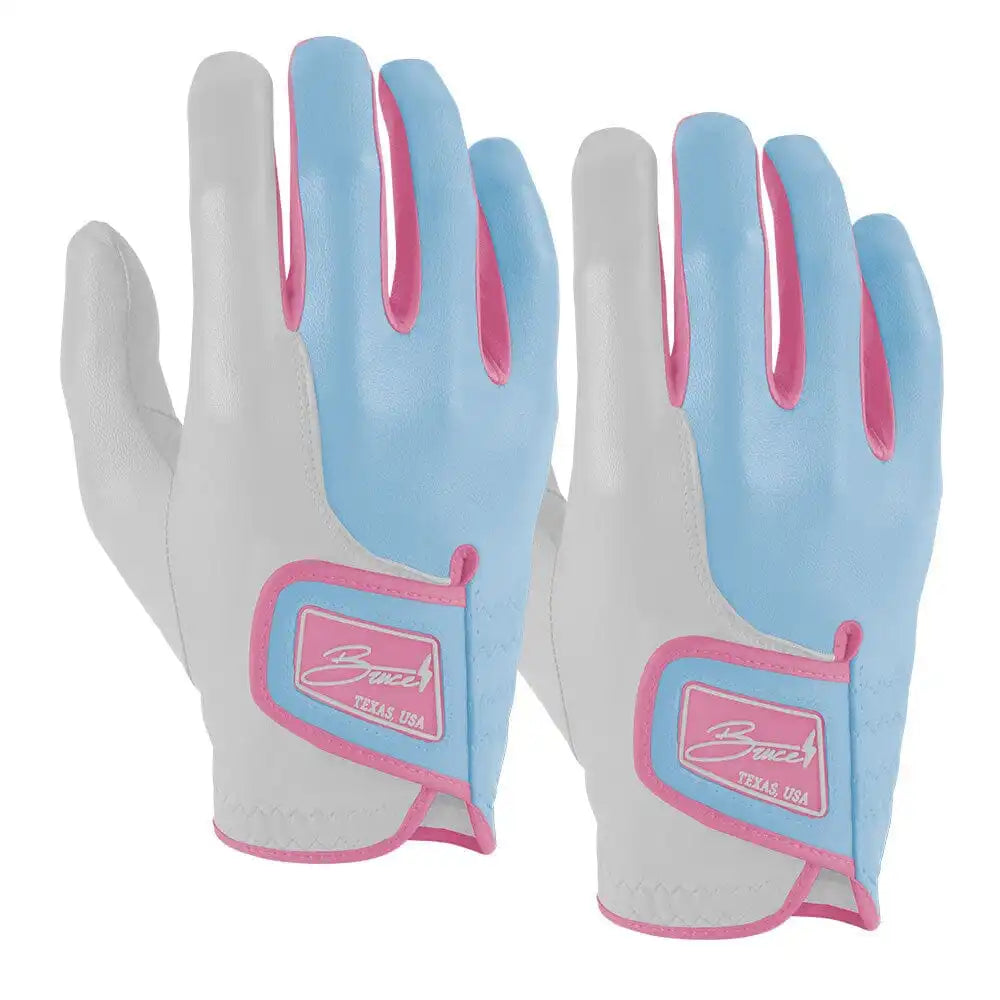 Bryan Bros Creator Series Golf Gloves (On Right, 2-Pack) - Baby Blue/Pink Main image