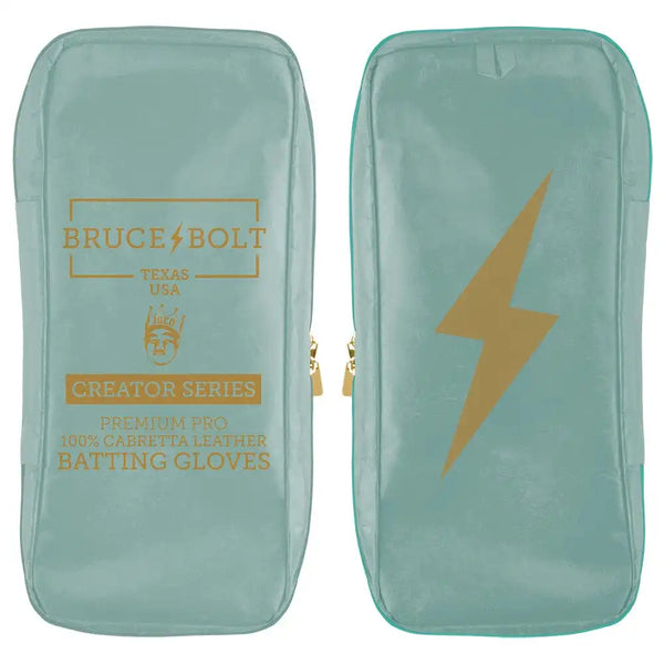 King of JUCO Creator Series Long Cuff Batting Gloves - Mint/Gold