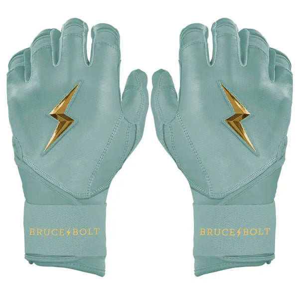 King of JUCO Creator Series Long Cuff Batting Gloves - Mint/Gold