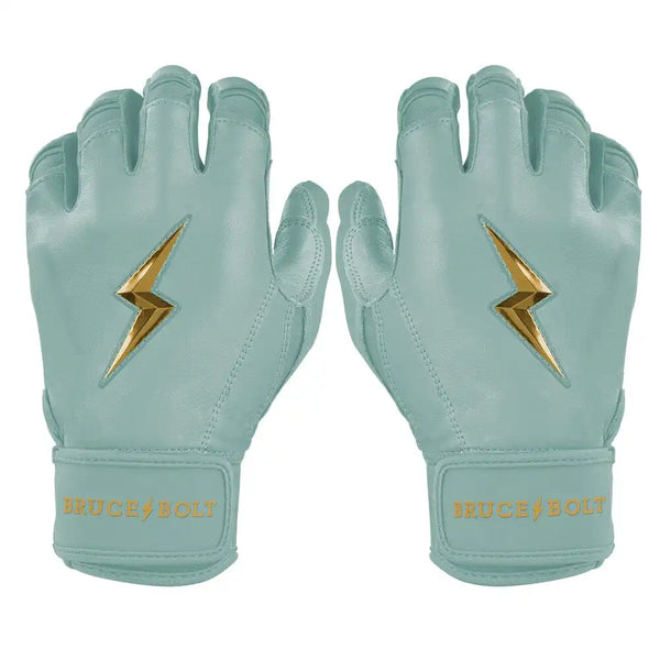 King of JUCO Creator Series Short Cuff Batting Gloves - Mint/Gold