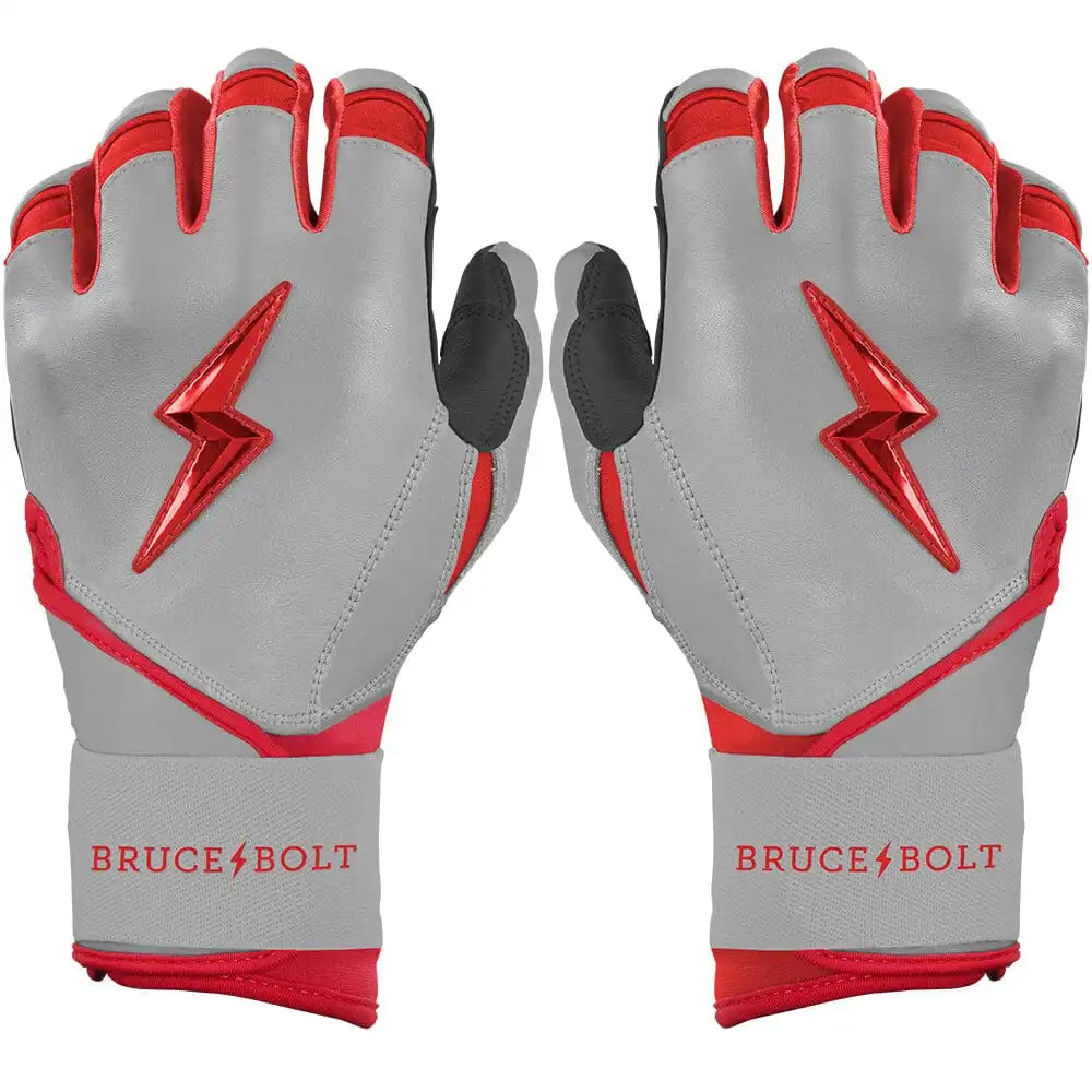 Grey Series Long Cuff Batting Gloves - Red Main image