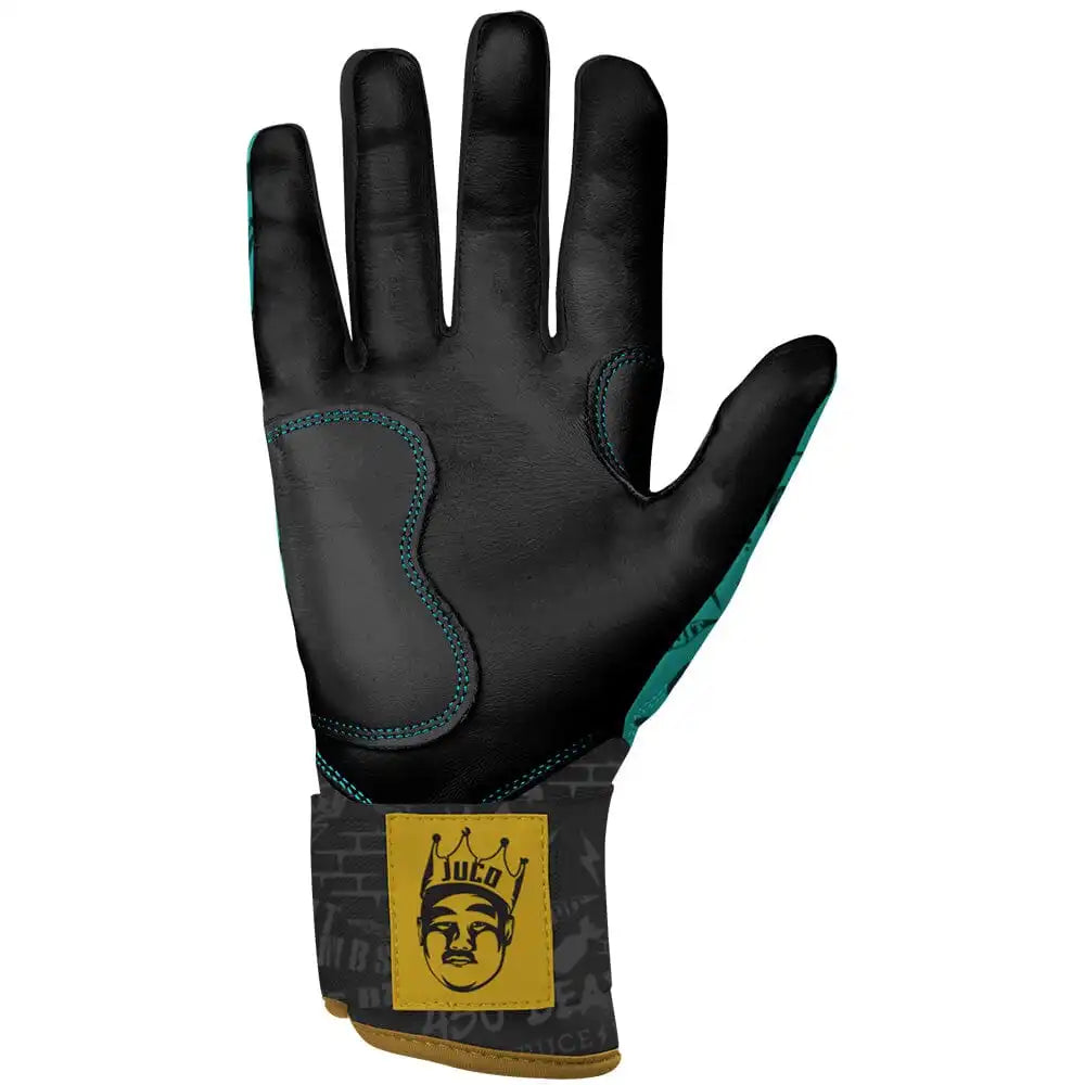 King of JUCO Creator Series Long Cuff Batting Gloves - Mint/Black Secondary image