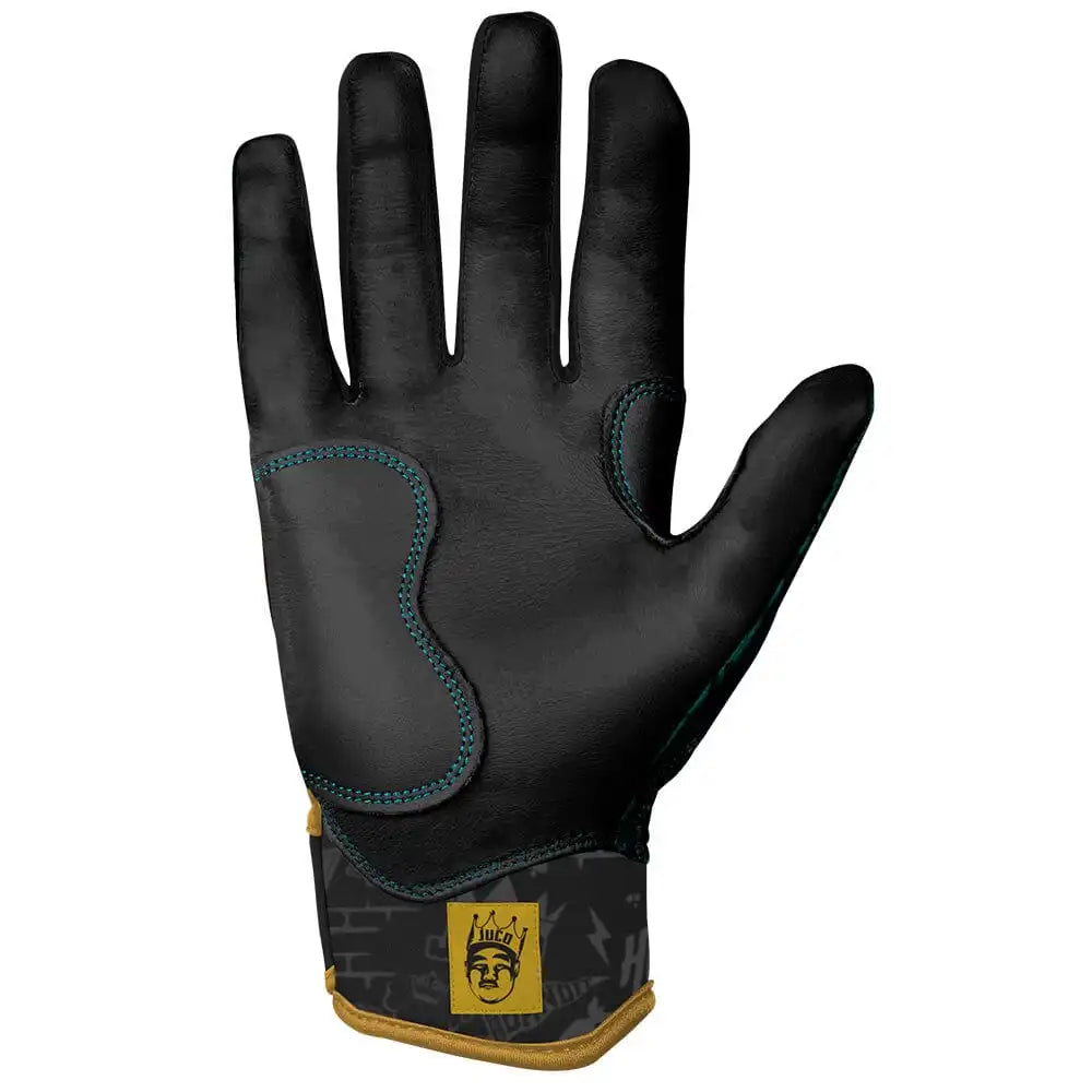 King of JUCO Creator Series Short Cuff Batting Gloves - Mint/Black Secondary image