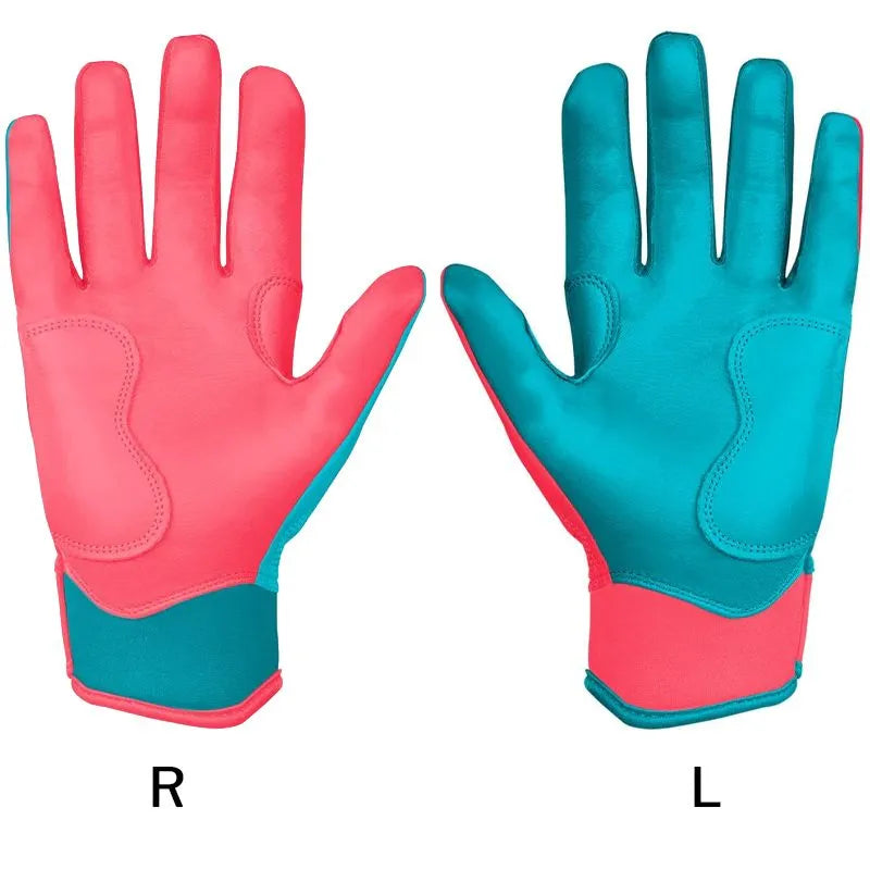 Personalized Max Clark Signature Series Short Cuff Batting Gloves - Pink/Teal Secondary image