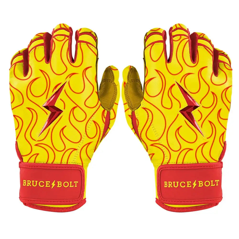 Harrison Bader Signature Series Short Cuff Batting Gloves - Flames Main image