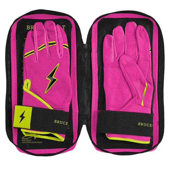 Bear Series Long Cuff Batting Gloves - Pink Lightning