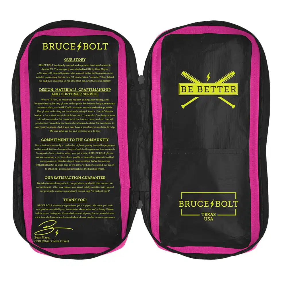Bear Series Short Cuff Batting Gloves | Pink Lightning