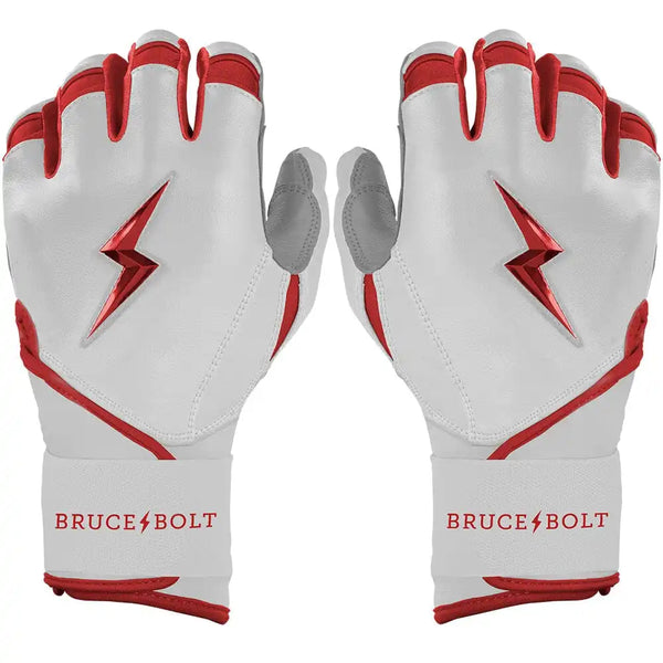 Chrome Series Long Cuff Batting Gloves - Red