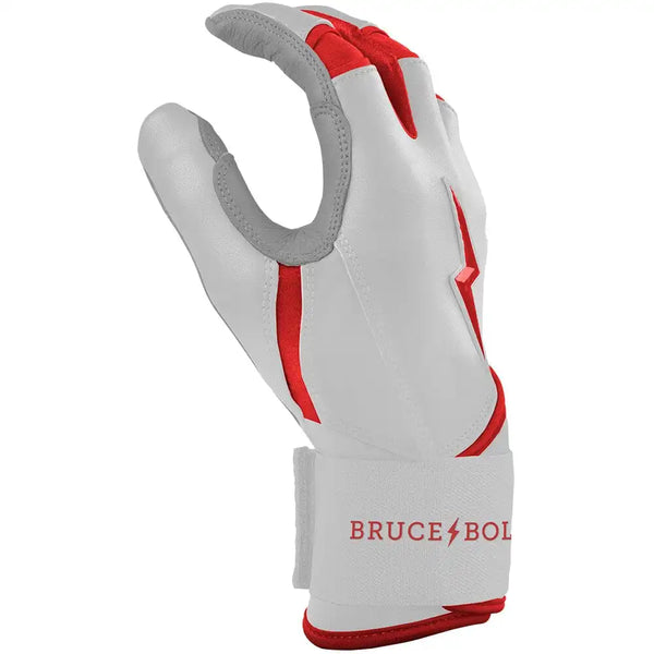 Chrome Series Long Cuff Batting Gloves - Red