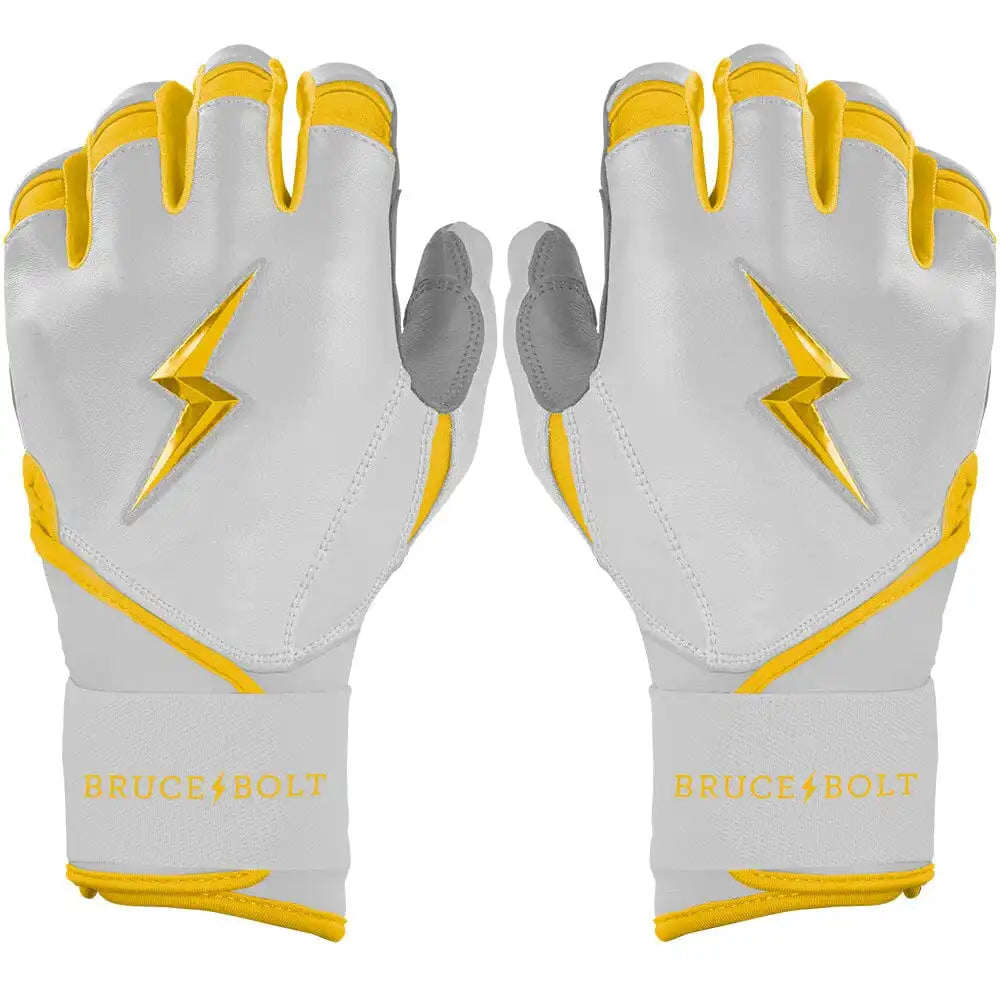 Chrome Series Long Cuff Batting Gloves - Yellow Main image