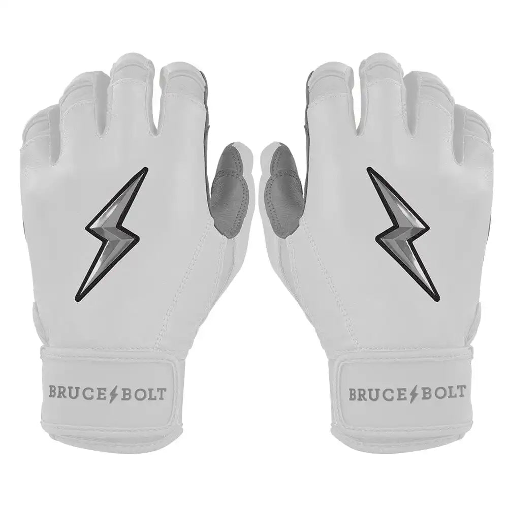 Chrome Series Short Cuff Batting Gloves - White Main image