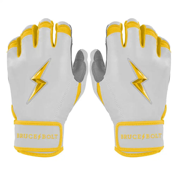 Chrome Series Short Cuff Batting Gloves - Yellow