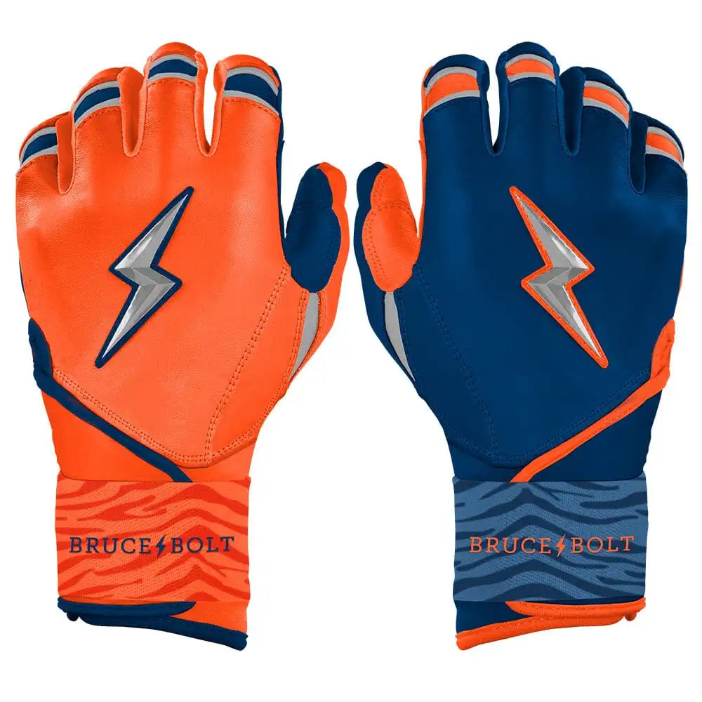 Max Clark Signature Series Long Cuff Batting Gloves - Navy/Orange Main image