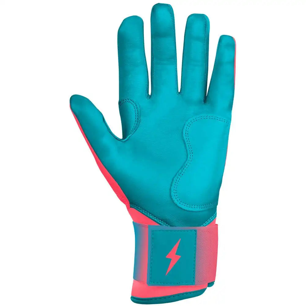 Max Clark Signature Series Long Cuff Batting Gloves - Pink/Teal Secondary image