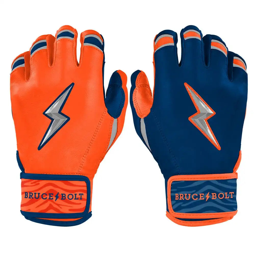 Max Clark Signature Series Short Cuff Batting Gloves - Navy/Orange