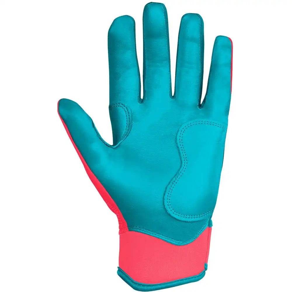 Max Clark Signature Series Short Cuff Batting Gloves - Pink/Teal Secondary image