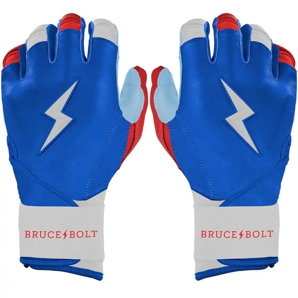 Bear Series Long Cuff Batting Gloves - Red, White & Blue