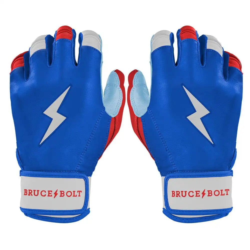 Bear Series Short Cuff Batting Gloves - Red, White & Blue Main image