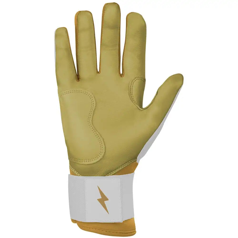 Gold Series Long Cuff Batting Gloves - White/Gold Secondary image
