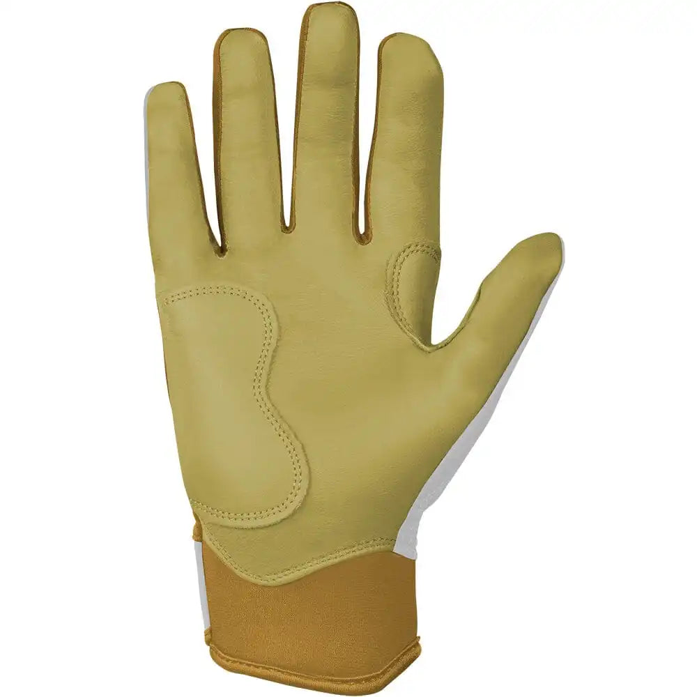 Gold Series Short Cuff Batting Gloves - White/Gold Secondary image