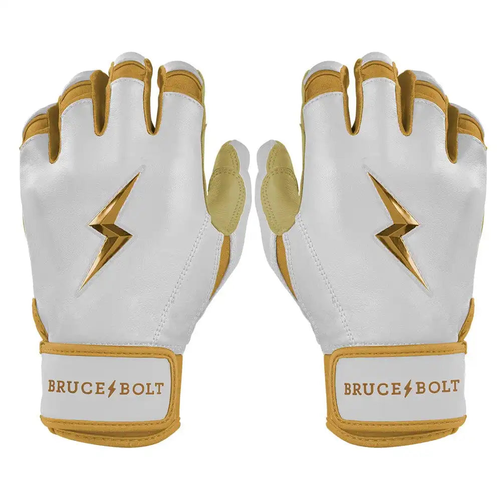 Gold Series Short Cuff Batting Gloves - White/Gold Main image