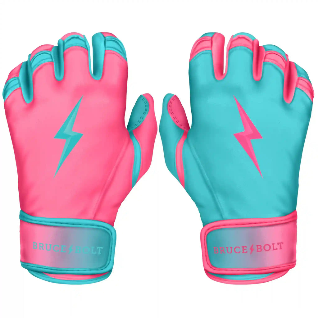 Personalized Max Clark Signature Series Short Cuff Batting Gloves - Pink/Teal